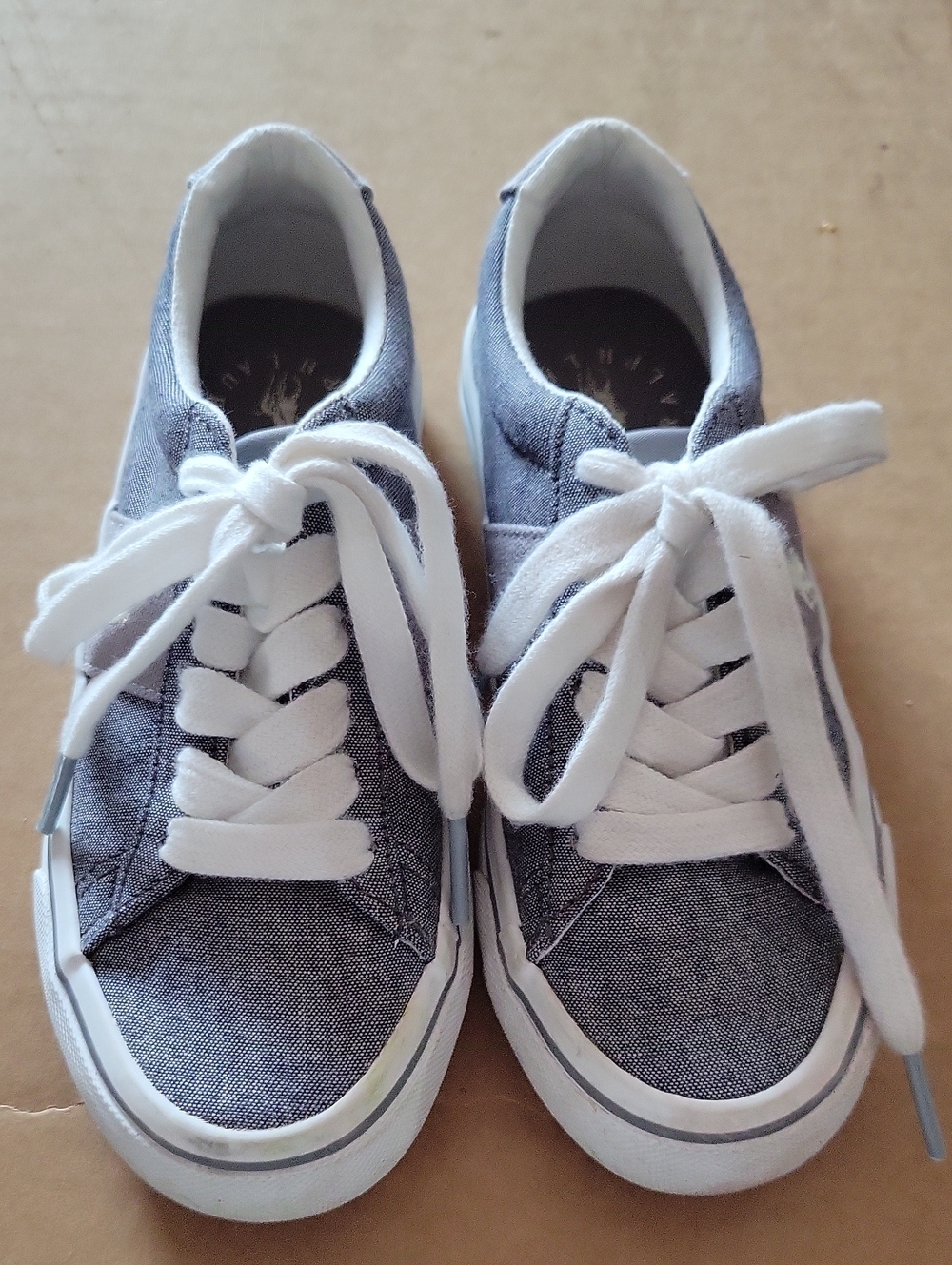 Boys Polo Gray Canvas Lace-Up Shoes
